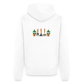 Garden tools and plants - Unisex Premium Organic Zip Hoodie - white - Back - Thijin (182cm)