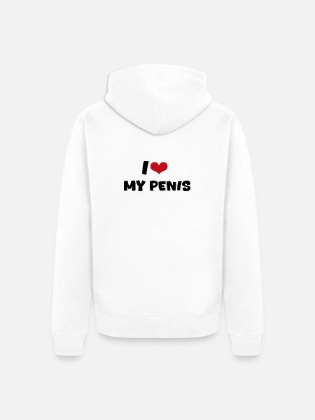 I love - Unisex Premium Bio Zip Hoodie - Weiß