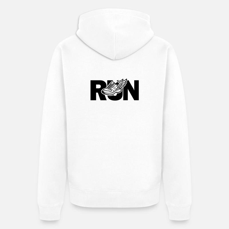 Run - course à pied - Veste à capuche bio Premium Unisexe - blanc