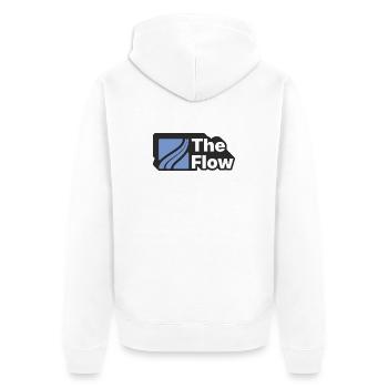 Das Design des Strömungsmusters - Unisex Premium Bio Zip Hoodie - Weiß - Hinten - Thijin (182cm)