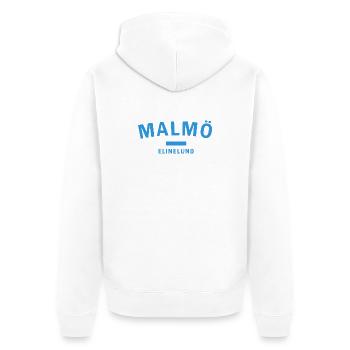 Vardagshjärta Malmö ElineLund Design - Unisex Premium Bio Zip Hoodie - Weiß - Hinten - Thijin (182cm)