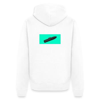 Minimalist Submarine Silhouette - Unisex Premium Organic Zip Hoodie - white - Back - Thijin (182cm)