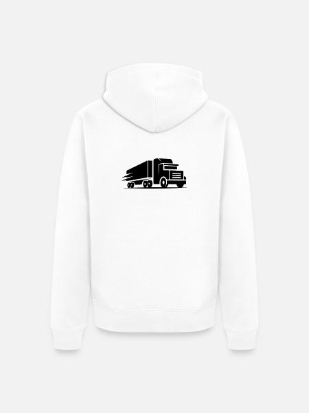 Truck Logo - Unisex Premium Organic Zip Hoodie - white