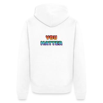 You Matter Gradient Design - Unisex Premium Organic Zip Hoodie - white - Back - Thijin (182cm)