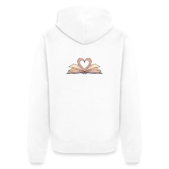 Ich liebe es, Bücher zu lesen - Unisex Premium Bio Zip Hoodie - Weiß - Hinten - Thijin (182cm)