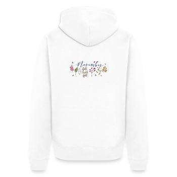 November Autumn Magic - Unisex Premium Organic Zip Hoodie - white - Back - Thijin (182cm)