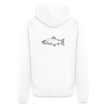 Fisch Forelle Angler T-shirt Geschenk Angler - Unisex Premium Bio Zip Hoodie - Weiß - Hinten - Thijin (182cm)