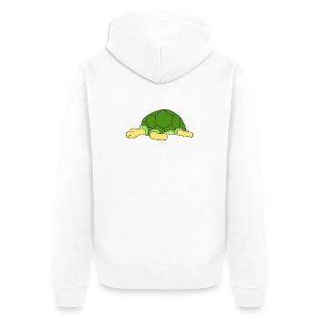Süße, faule Schildkröte schläft lustiger Reptilienbesitzer - Unisex Premium Bio Zip Hoodie - Weiß - Hinten - Thijin (182cm)