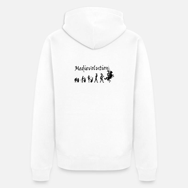 Medievolution – Medieval Evolution - Unisex Premium Organic Zip Hoodie - white