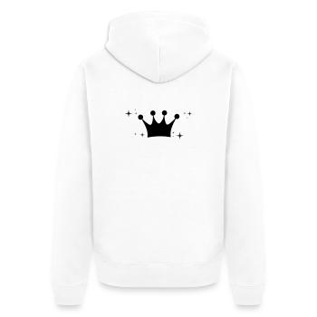 Krone - Unisex Premium Bio Zip Hoodie - Weiß - Hinten - Thijin (182cm)