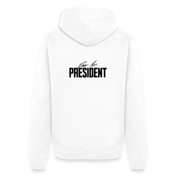 Cher Monsieur le Président, Homme, Mari, Petit Ami, Cadeaux - Veste à capuche bio Premium Unisexe - blanc - Dos - Thijin (182cm)