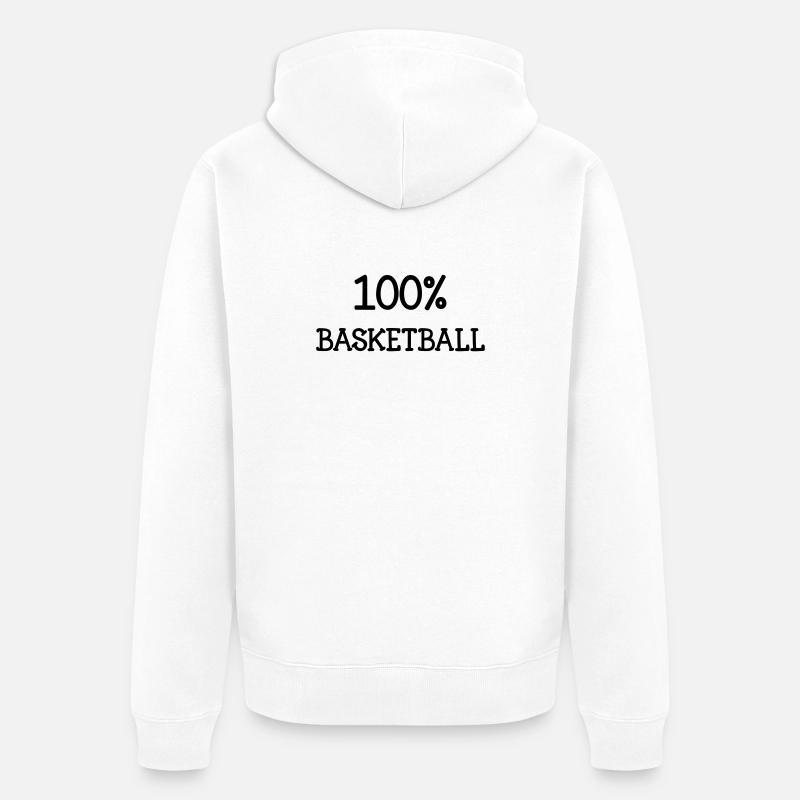 100% basketball – énergie passion terrain  - Veste à capuche bio Premium Unisexe - blanc