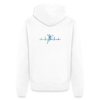 Handball Vibes für Handball fuer Frauen - Unisex Premium Bio Zip Hoodie - Weiß - Hinten - Thijin (182cm)