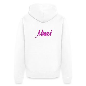 Mausi_Spruch - Unisex Premium Organic Zip Hoodie - white - Back - Thijin (182cm)
