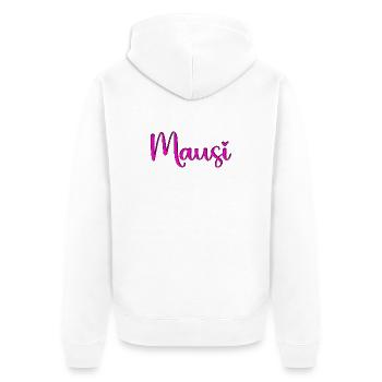 Mausi_herz - Unisex Premium Bio Zip Hoodie - Weiß - Hinten - Thijin (182cm)