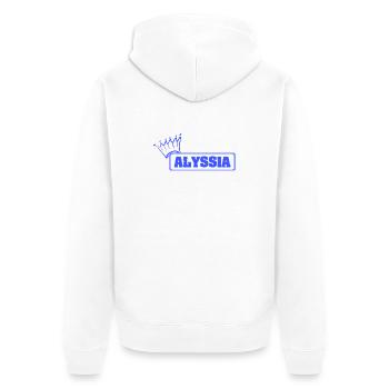 Gift for Alyssia - Unisex Premium Organic Zip Hoodie - white - Back - Thijin (182cm)