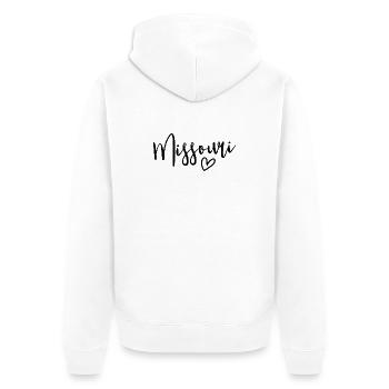 Missouri Heart Women's Love Missouri - Unisex Premium Bio Zip Hoodie - Weiß - Hinten - Thijin (182cm)
