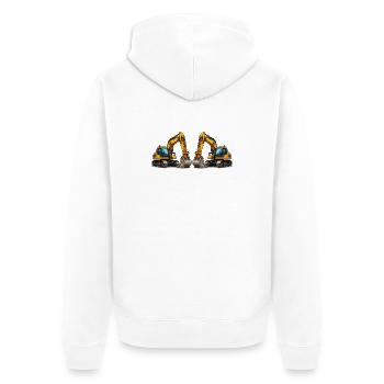 Bagger Fahrzeuge - Unisex Premium Bio Zip Hoodie - Weiß - Hinten - Thijin (182cm)