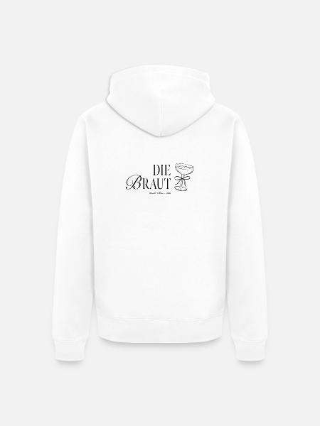 Die Braut JGA Motiv - Unisex Premium Bio Zip Hoodie - Weiß