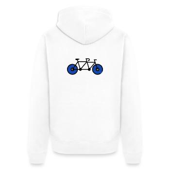 Romantic Tandem Bicycle Couple - Unisex Premium Organic Zip Hoodie - white - Back - Thijin (182cm)