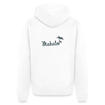 Mahalo Hawaii Palm Tree Beach Aloha Island Vibes - Unisex Premium Bio Zip Hoodie - Weiß - Hinten - Thijin (182cm)