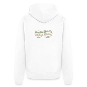 Matcha Walk Tee Spaziergang Trend Grüntee - Unisex Premium Bio Zip Hoodie - Weiß - Hinten - Thijin (182cm)