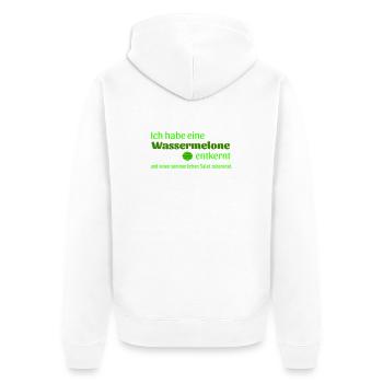 Wassermelone entkernt  - Unisex Premium Bio Zip Hoodie - Weiß - Hinten - Thijin (182cm)