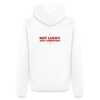 Slogan de la salle de sport de motivation - Veste à capuche bio Premium Unisexe - blanc - Dos - Thijin (182cm)