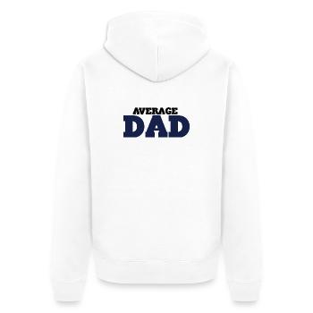 Durchschnittlicher Vater: Fettgedruckte Blocktypografie - Unisex Premium Bio Zip Hoodie - Weiß - Hinten - Thijin (182cm)