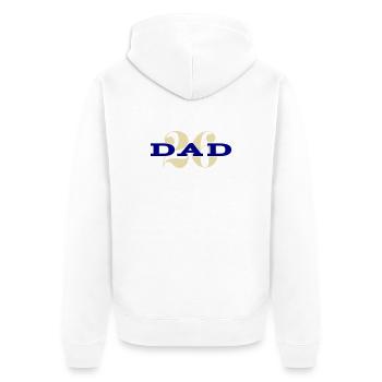 Dad 26 Baby Vater Vatertag Geschenk Papa 2026 - Unisex Premium Bio Zip Hoodie - Weiß - Hinten - Thijin (182cm)