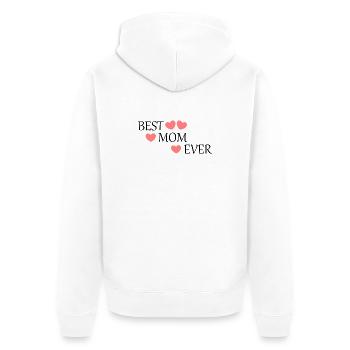 Cadeau pour la fête des mères : Idée de cadeau pour la fête des mères - Veste à capuche bio Premium Unisexe - blanc - Dos - Thijin (182cm)