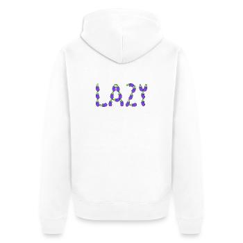 Eggplant lazy - Unisex Premium Organic Zip Hoodie - white - Back - Thijin (182cm)