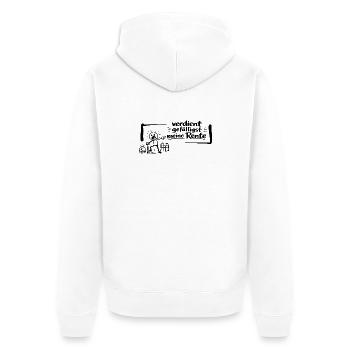 Verdient gefälligst meine Rente! - Unisex Premium Bio Zip Hoodie - Weiß - Hinten - Thijin (182cm)
