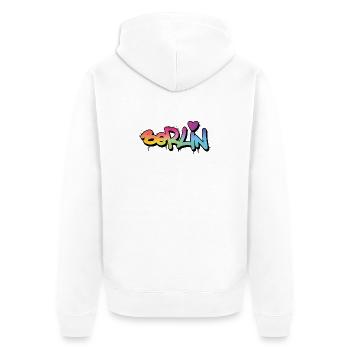 Berlin Graffiti Rainbow Font - Unisex Premium Organic Zip Hoodie - white - Back - Thijin (182cm)