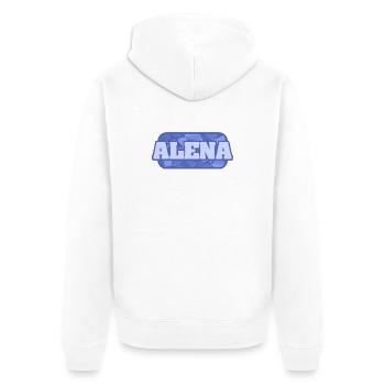 Alena comme idée de cadeau - Veste à capuche bio Premium Unisexe - blanc - Dos - Thijin (182cm)