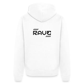Rave Typography logo design T-Shirt - Unisex Premium Bio Zip Hoodie - Weiß - Hinten - Thijin (182cm)
