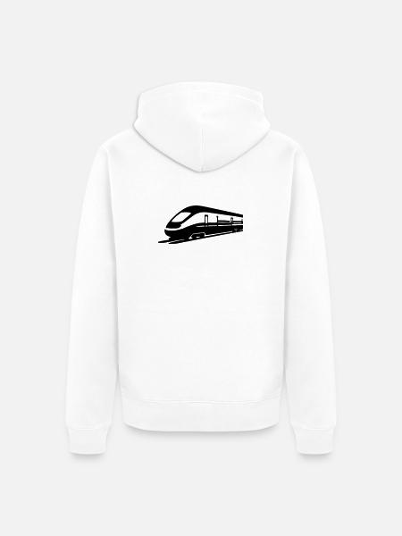 Train - Unisex Premium Organic Zip Hoodie - white