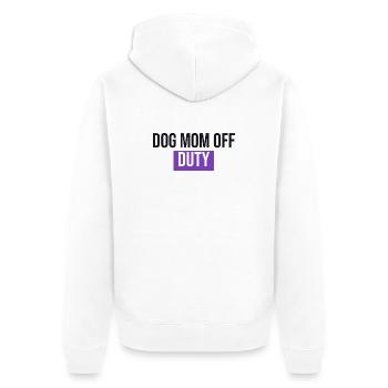 Dog Mom Off Duty - Hunde Geschenk - Unisex Premium Bio Zip Hoodie - Weiß - Hinten - Thijin (182cm)