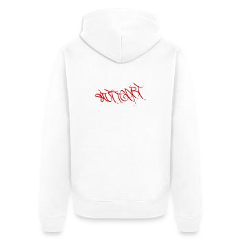 Rotes Stuttgart T-Shirt - Unisex Premium Bio Zip Hoodie - Weiß - Hinten - Thijin (182cm)
