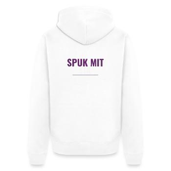 Spuk mit Stil – Dezentes Halloween-Shirt - Unisex Premium Bio Zip Hoodie - Weiß - Hinten - Thijin (182cm)