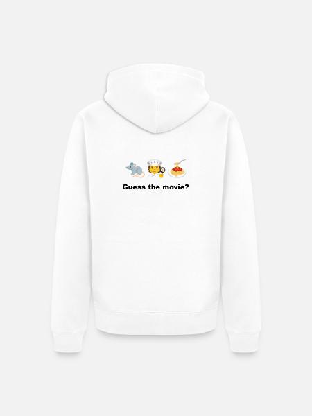 Chef Mouse mit Spaghetti - Unisex Premium Bio Zip Hoodie - Weiß