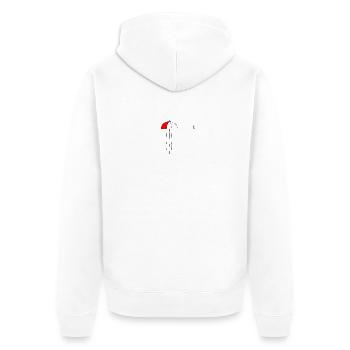 Regenschirm Qualle Minimalismus Lineart Meer - Unisex Premium Bio Zip Hoodie - Weiß - Hinten - Thijin (182cm)