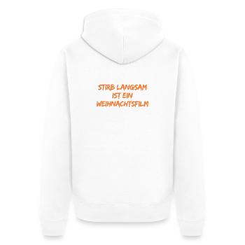 Weihnachtsfilm Insider Spruch - Unisex Premium Bio Zip Hoodie - Weiß - Hinten - Thijin (182cm)