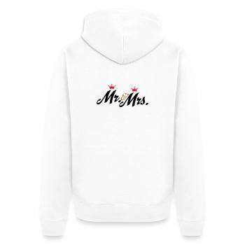 Lustige Geschenke zur Hochzeit, Mr and Mrs - Unisex Premium Bio Zip Hoodie - Weiß - Hinten - Thijin (182cm)
