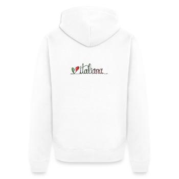 Italiana ❤️ - Unisex Premium Bio Zip Hoodie - Weiß - Hinten - Thijin (182cm)