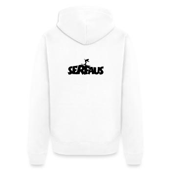 Serfaus Ski - Unisex Premium Organic Zip Hoodie - white - Back - Thijin (182cm)