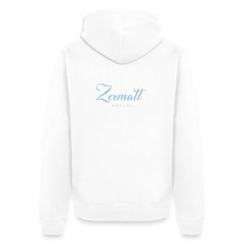 ZERMATT Schweiz Switzerland - Unisex Premium Organic Zip Hoodie - white - Back - Thijin (182cm)