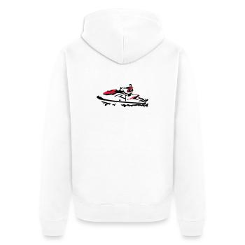 Jetski - Unisex Premium Bio Zip Hoodie - Weiß - Hinten - Thijin (182cm)