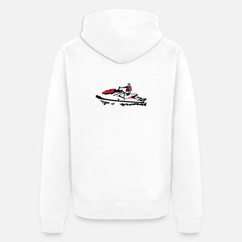 Jetski - Unisex Premium Bio Zip Hoodie - Weiß