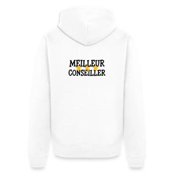 Meilleur Conseiller - Veste à capuche bio Premium Unisexe - blanc - Dos - Thijin (182cm)